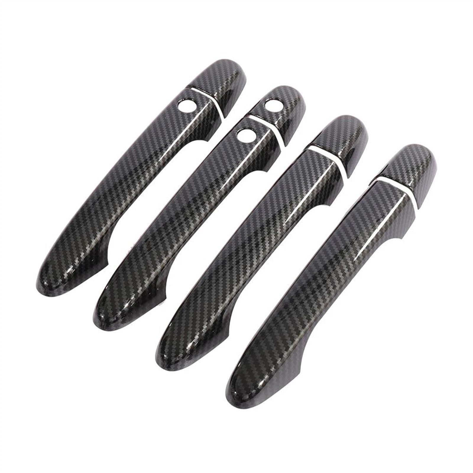 NOHEEU Car Carbon Fiber Style Exterior Door Handle Moulding Cover Trim W/Keyless Entry Decor for Civic 9th Gen 12-15(Carbon A)