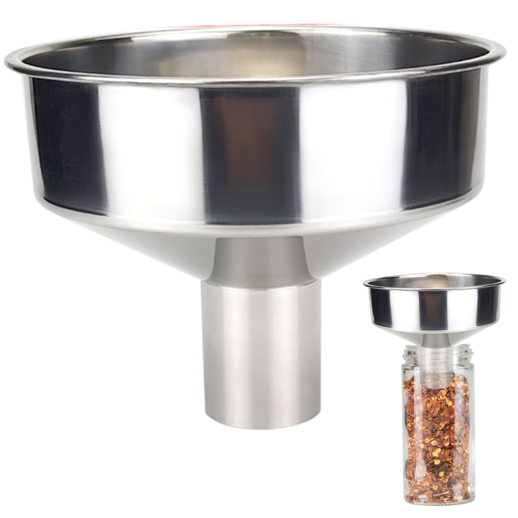 Hintyne Stainless Steel Funnel Kitchen Funnel, 6 Inch Stainless Steel for Filling Bottles, Transferring Liquid, Oil, Juice, Milk