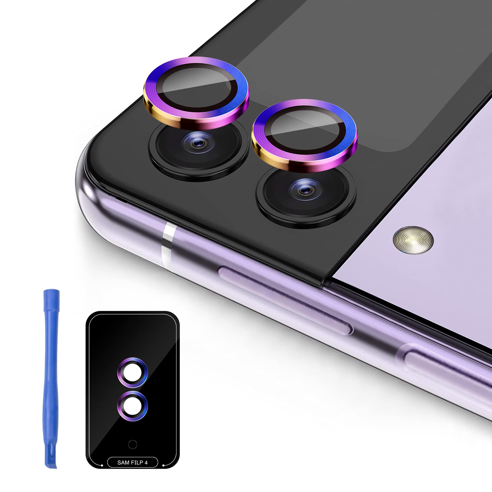 Jeluse [2X2 Pack] Designed for Samsung Galaxy Z Flip 4 Camera Lens