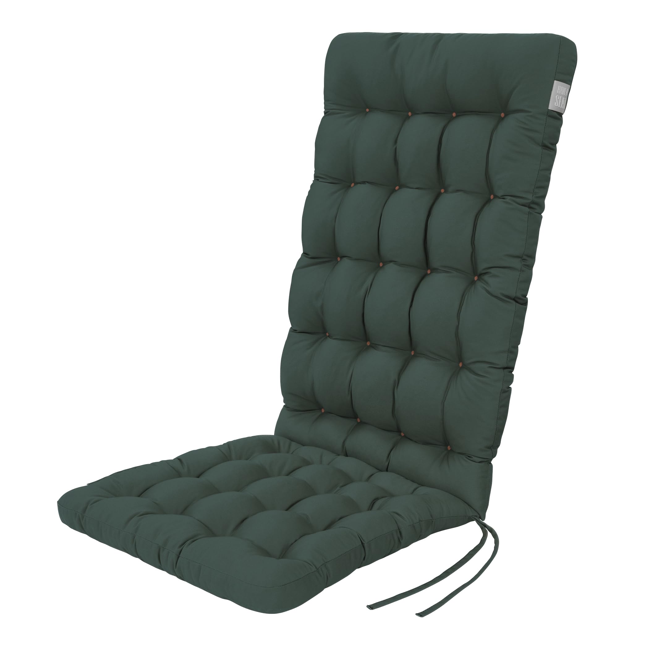 Hochlehner Auflage (1 St.) - Sitzpolster Gartenstuhl - Bequem, Wetterfest, Waschbar bis 95°C, Orthopädisch - Made in Germany (1 Stück - 120x48 cm, Moosgrün)