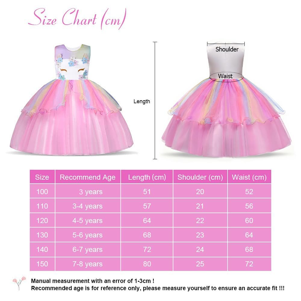 URAQT Vestito da principessa, da bambina, per cosplay, carnevale, feste, matrimoni, principessa, con collana e fascia