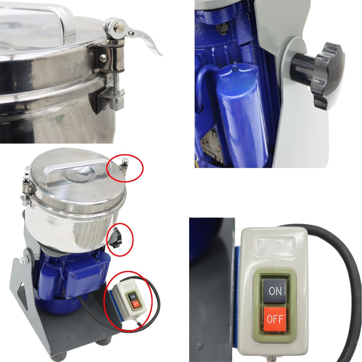 INTBUYING Multifunctional Ore Glass Crusher Stone Grinder Electric Stone Grinder Machine for Crushing Steel Slag Powder Copper Ore Coal 220V