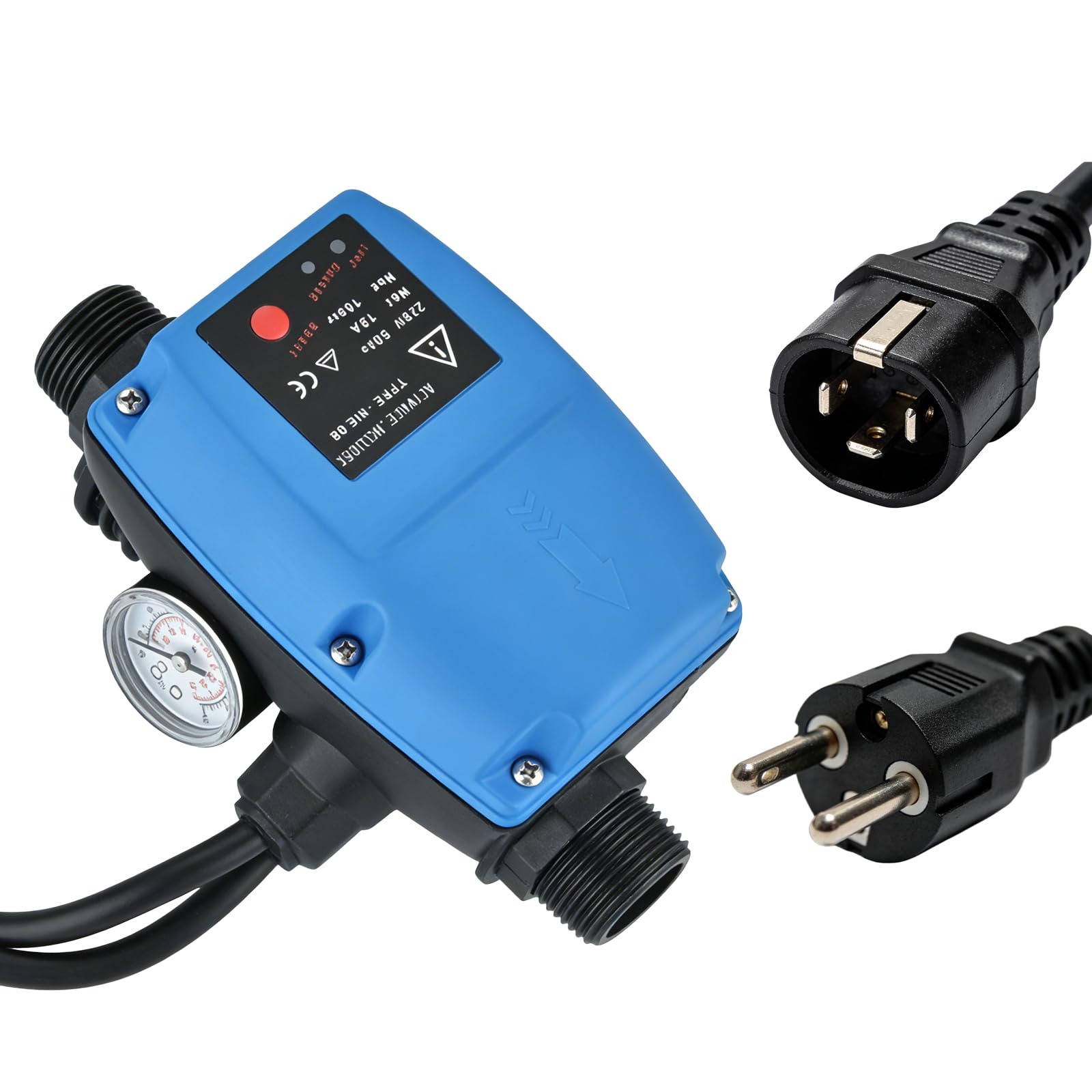 Régulateur de Pression Automatique pour Pompe, Pressostat de Commande de Pompe avec Protection Contre la Marche à sec, Débitmètre électronique pour Systèmes D'alimentation en Eau Domestique