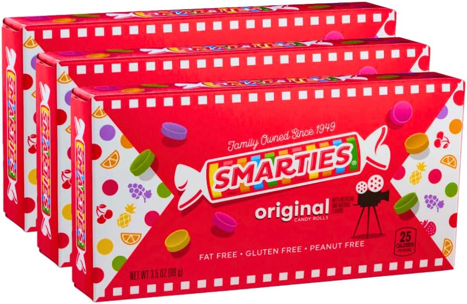 Candy Rolls Assorted Flavor, Gluten & Vegan Free, Classic Sweetness from Family Owned Company Since 1949, Peanut & Dairy Free, Perfect for Movie Treat, Theater Box 3.5 oz, 3-Pack
