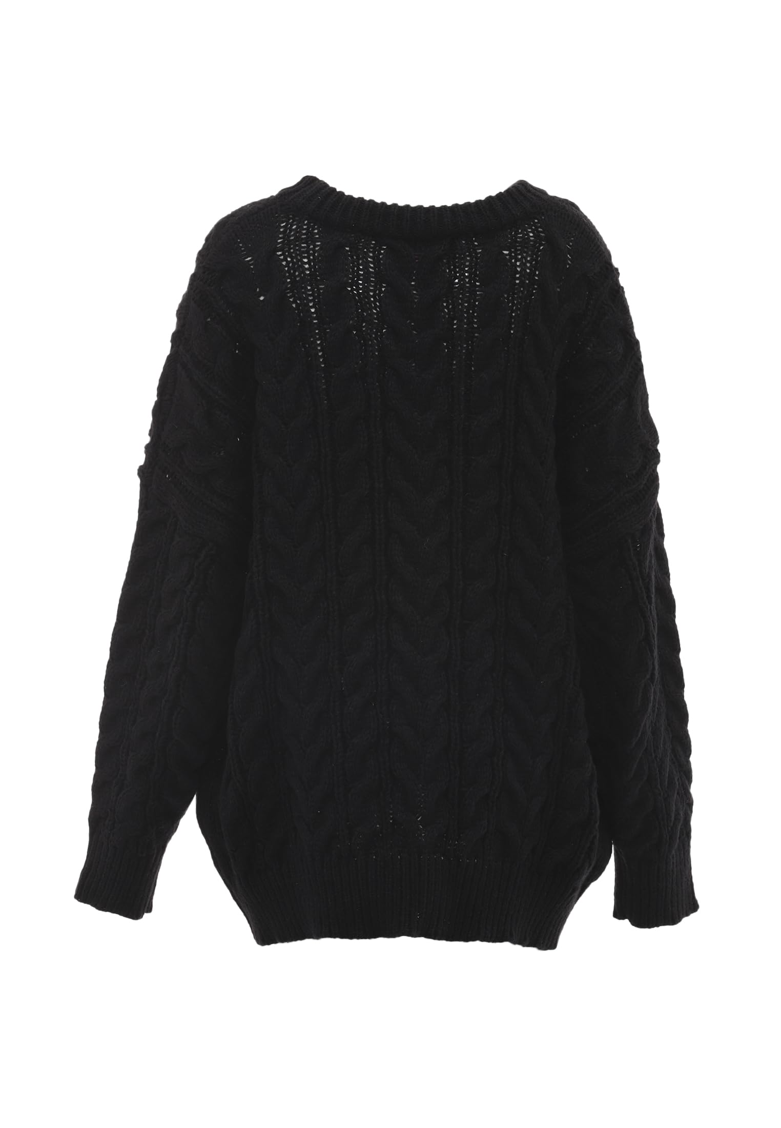 Sookie Maglione da Donna con Scollo Rotondo E Treccia in Poliestere, Taglia XL/XXL
