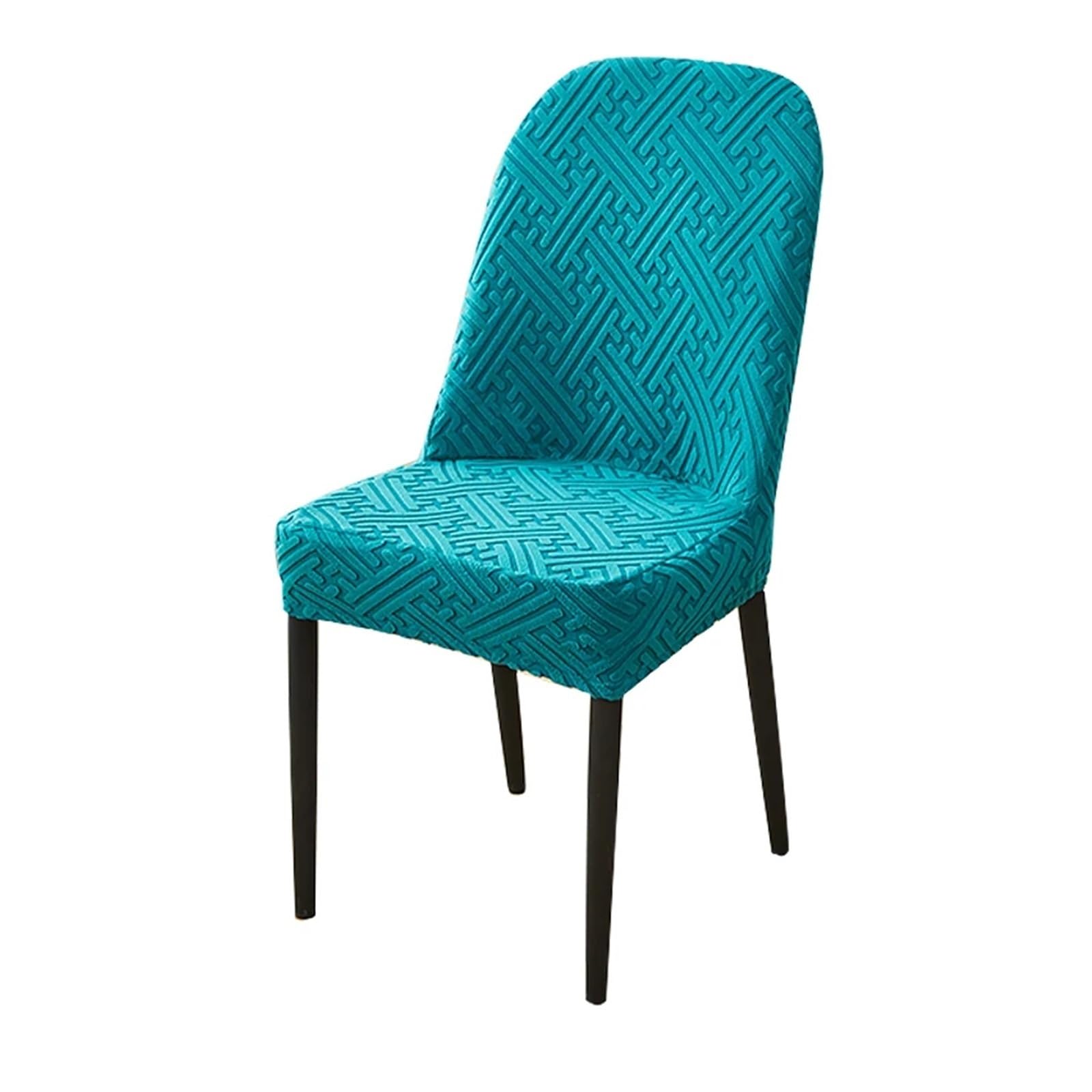 GHHZML Chair Cover Jacquard Curved Dining Chair Cover Spandex Elastic Seat Stretch Covers For Hotel Banquet Restaurant Kitchen Wedding(Color 11)