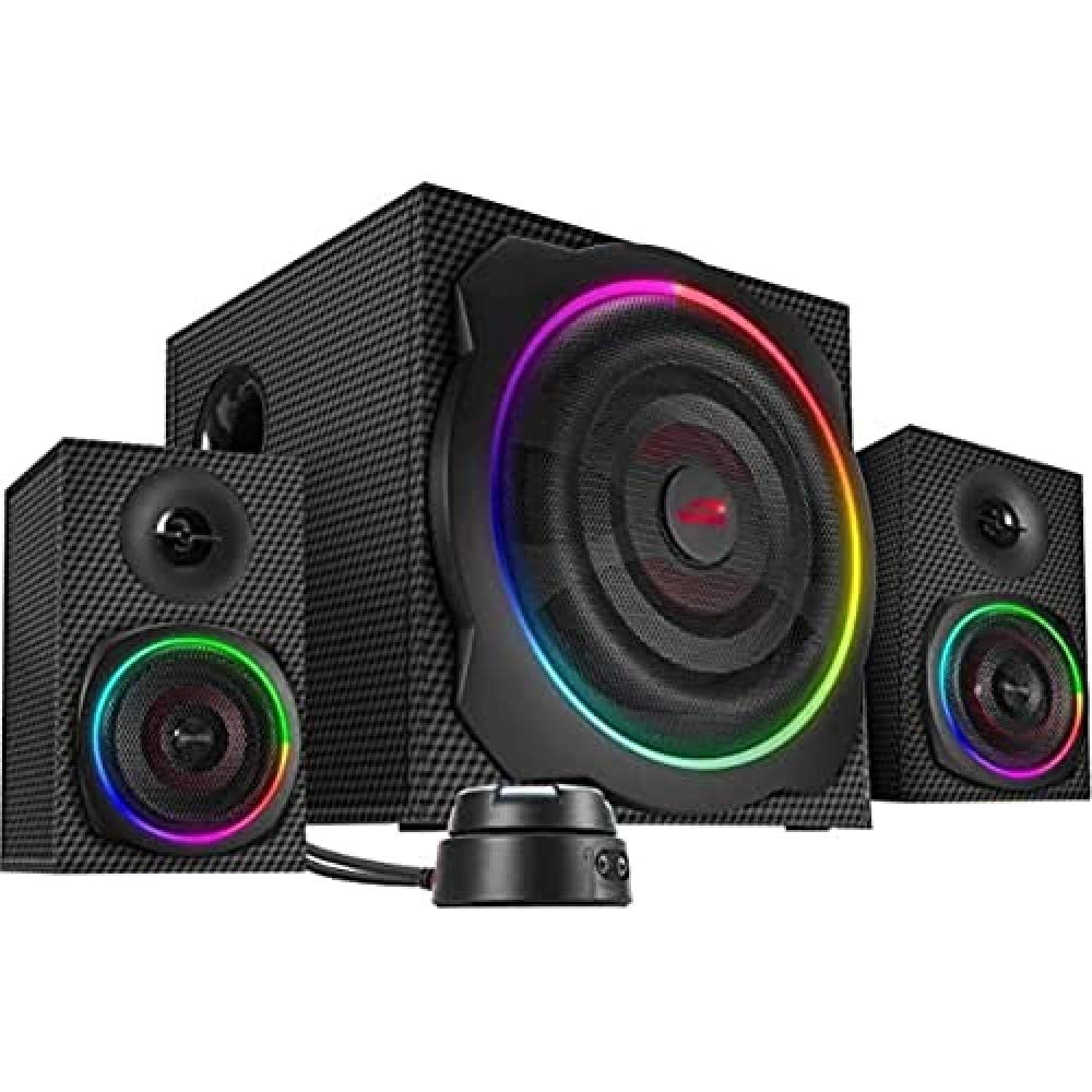 SpeedlinkGRAVITY CARBON RGB 2.1 Speaker System - 120 W Peak Power, Bluetooth Connectivity for Smartphone/Tablet, Black