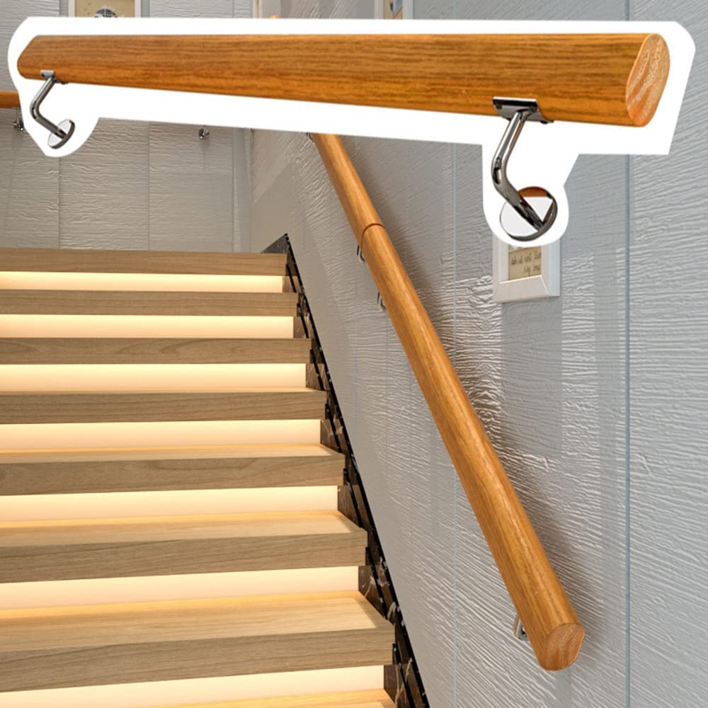 KHLMSRXJ Handrail, Indoor Stairs Handrails Professional Stair Railing 1ft-10ft Wood Anti-Slip Handrail Safety Hand Rail Support Bar Railing Elderly Stair Handle (Size : 80CM/2.6FT)