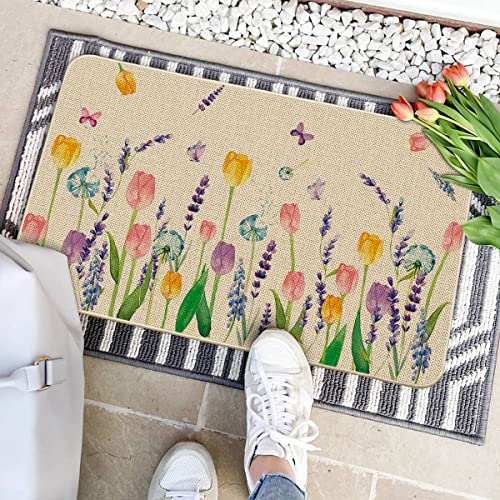 Artoid Mode Tulip Lavender Spring Decorative Doormat #TOP20