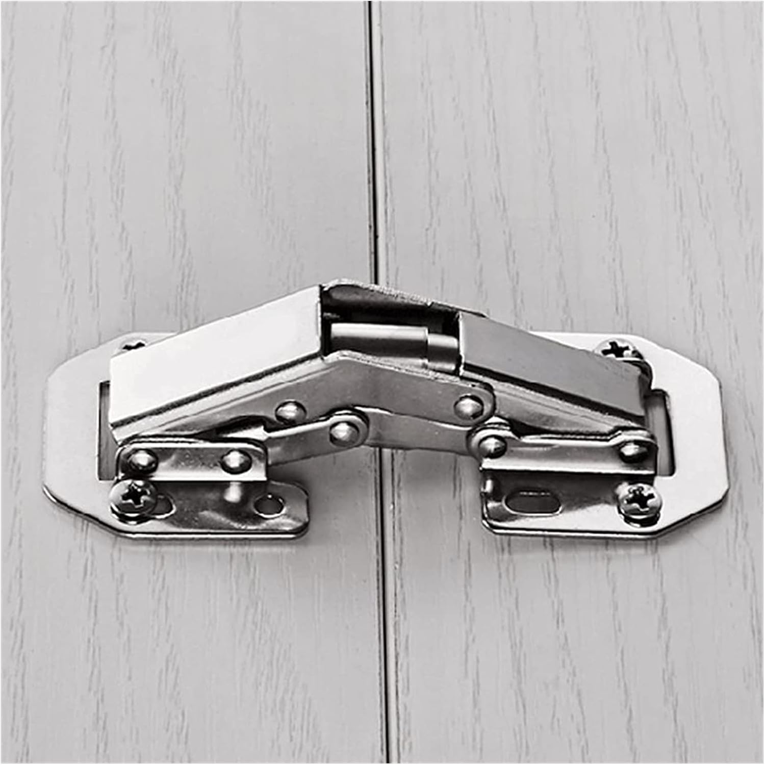 Hinge, 90 Degree 3" Cabinet No-Drilling Bridge Shaped Spring Door Hinge for Cupboard Furniture with Screws