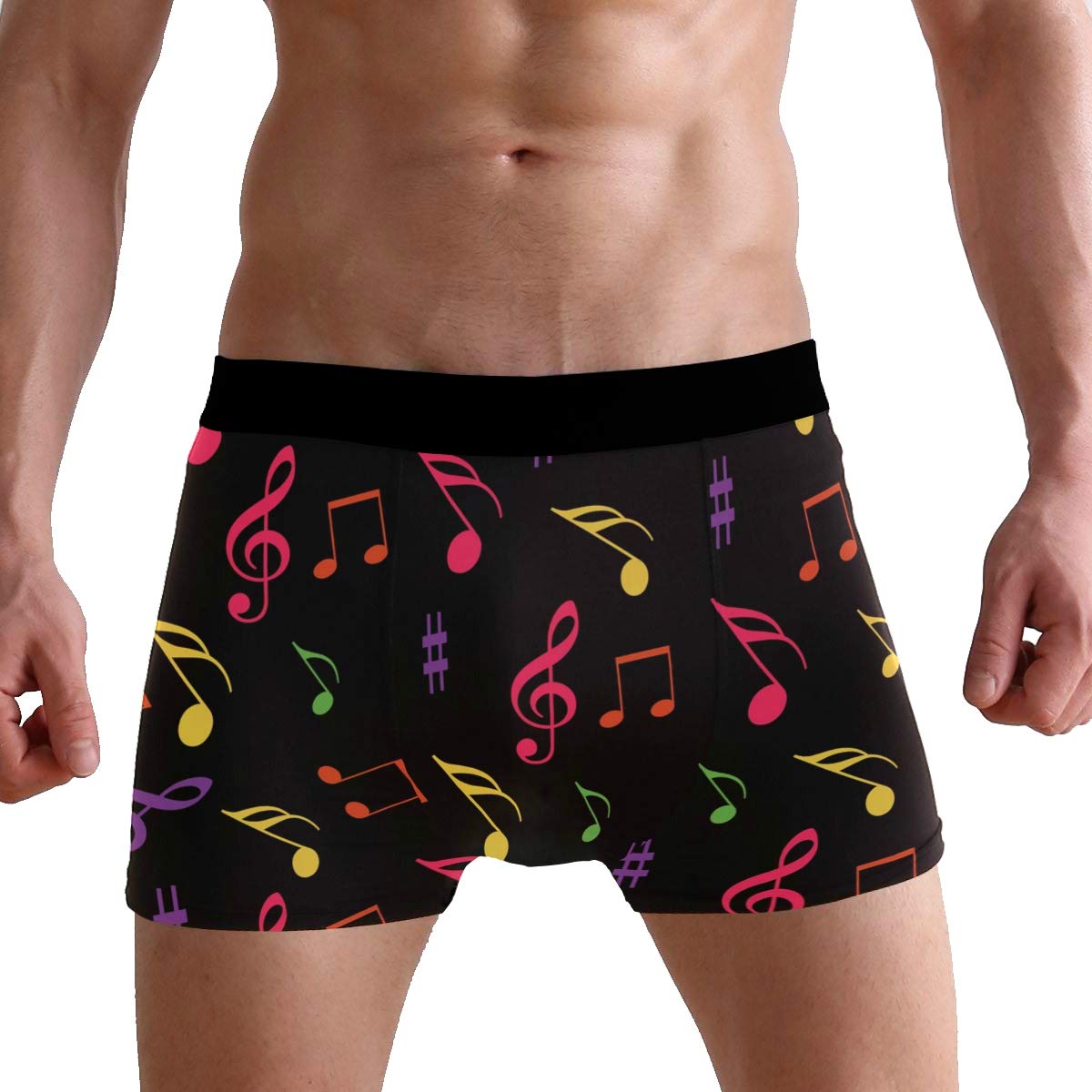 PUXUQU Mens Boxers Shorts Colorful Music Note Boxer Briefs Underwear for Men Boy