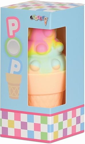 Miniatura 2 de iscream Fidget Fun - Cono de helado de 6 pulgadas para calma y concentración, Rainbow Sherbert