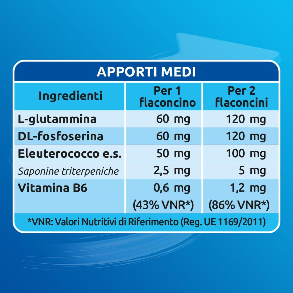 Sustenium Memo Fosforo - Integratore alimentare a base di Fosfoserina, Glutammina, Vitamina B6 ed Eleuterococco. Energia per la mente. Confezione da 10 flaconcini (10ml)