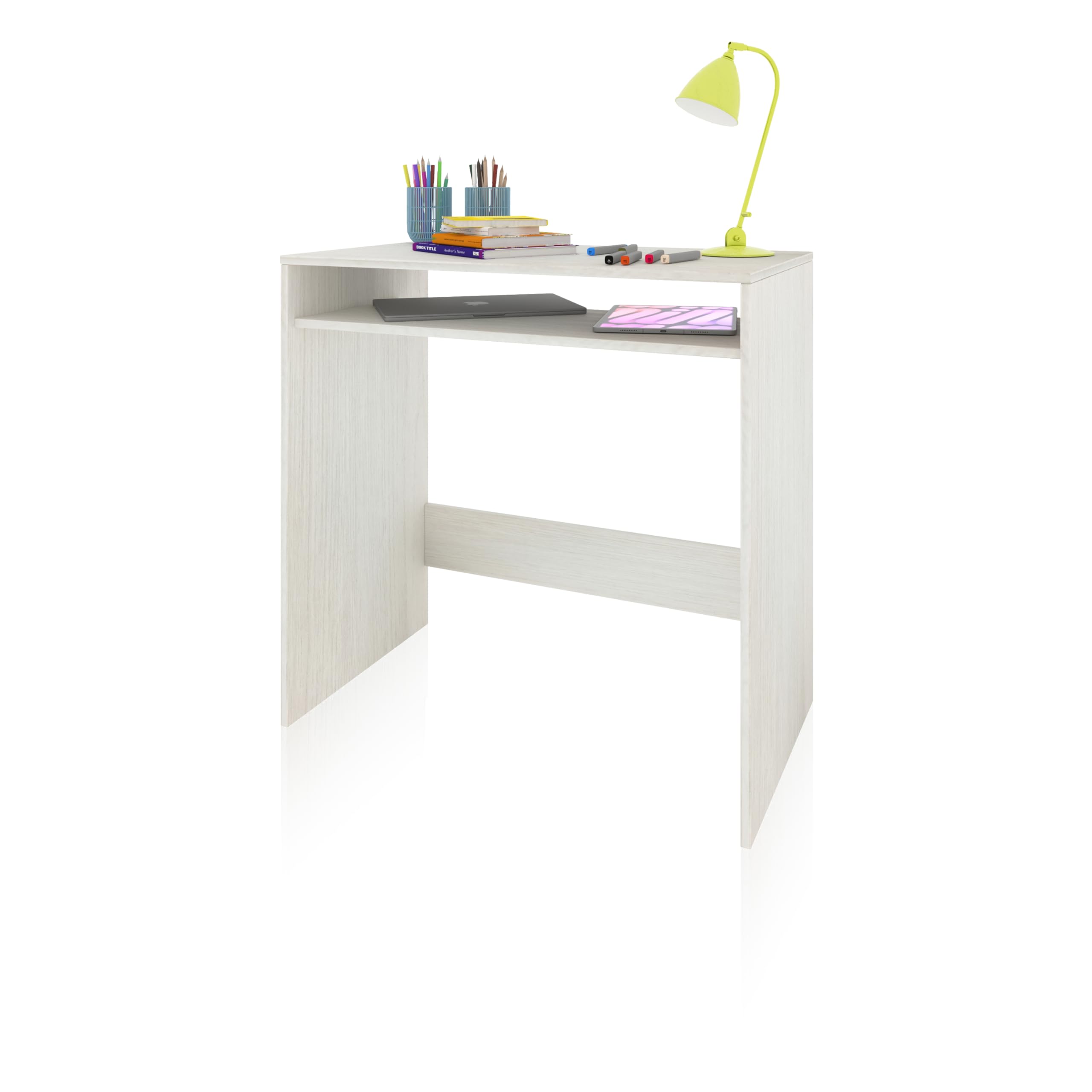 duehome | Escritorio, Mesa de Ordenador, Mesa Juvenil, Modelo Dax, Acabado en Color Blanco Alpes, Medidas: 79 cm (Ancho) x 43 cm (Fondo) x 79 cm (Alto)