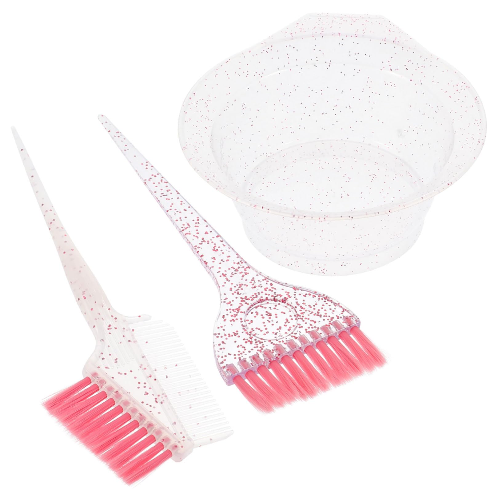 5 Sätze Haarfärbem und Schale Bürstenset Haarfärbeschale und Bürste Haarfarbe Schüssel Tönung Haarfärbeschalen Haarfärbebürste für den Salon Haarfärbebinsel Faserwolle Rosa