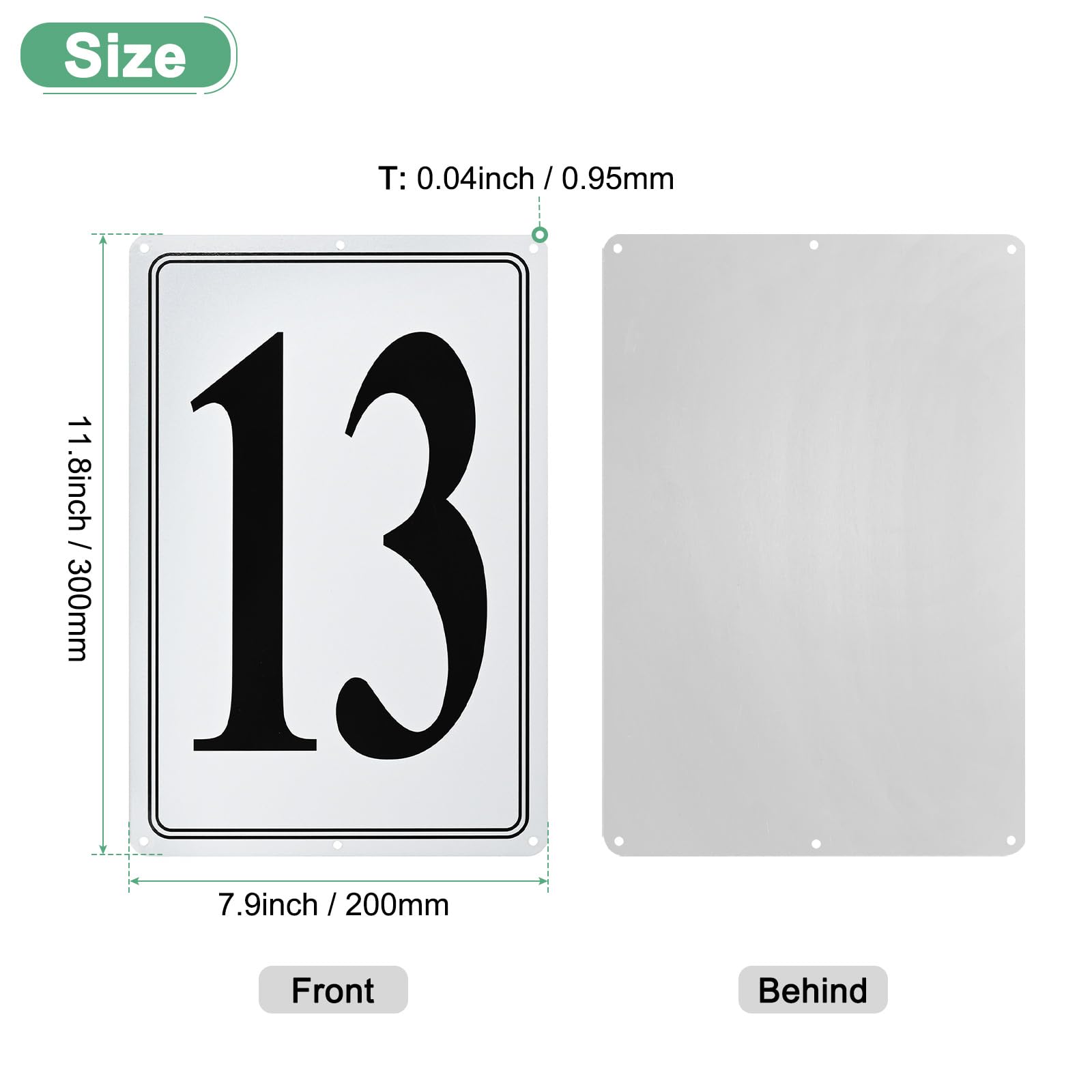 M METERXITY Aluminum Number Sign 13, 11.8 Inch House Numbers and Metal Letters, Parking Spot Letter Signs - Image 3