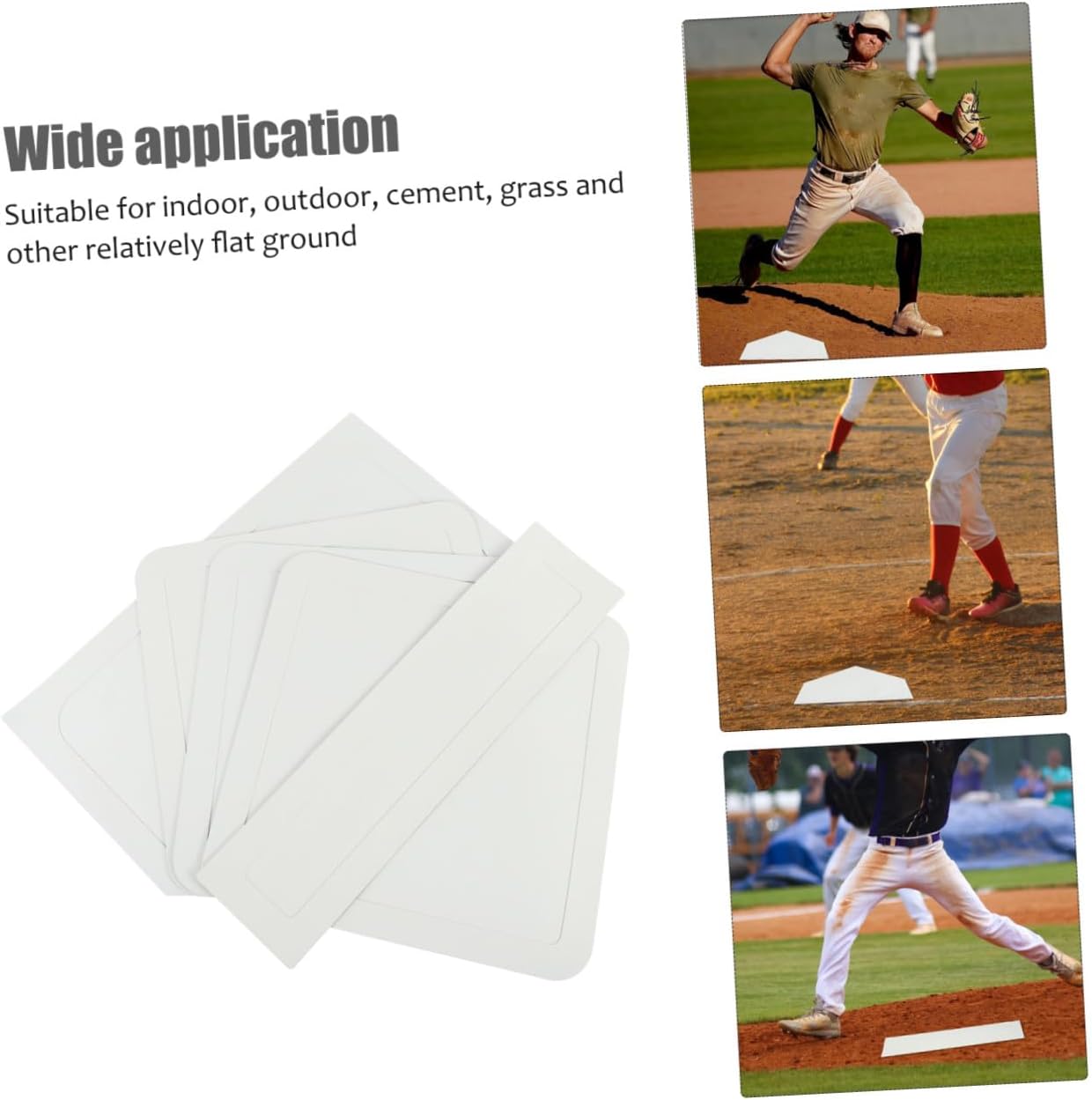 5pcs Rubber Baseball Softball Throw Down Base Set for Practice Durable Pitcher Plates for Backyard Games Kickball and Teeball
