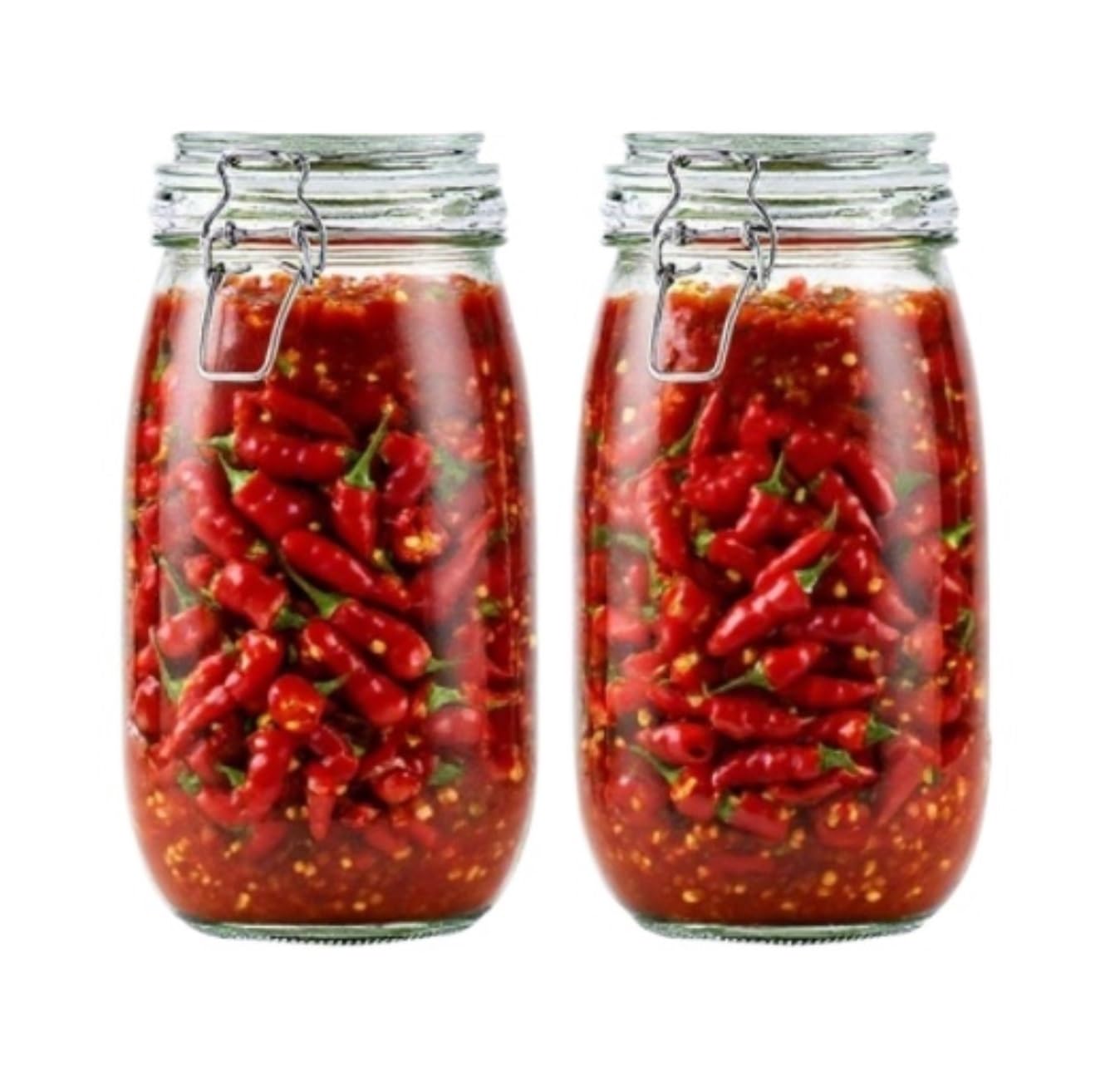 AMULONG Sweet Jars Apothecary Set Of 2 Glass Jar With Lid Airtight Storage Container For Coffee Jars for Crafting(1600ml)