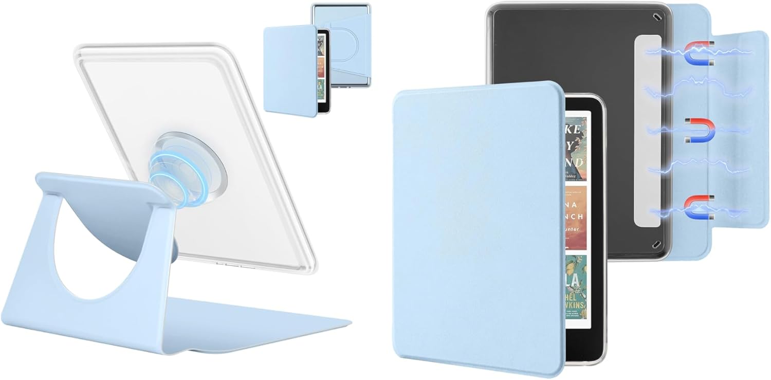 Magnetic Detachable 2-in-1 Stand Case for 6'' Kindle 2024 and 2022 (11 Generation), Light Blue1 Magnetic Detachable Case for All-New 7" Kindle Paperwhite 12th Gen 2024, Light Blue2