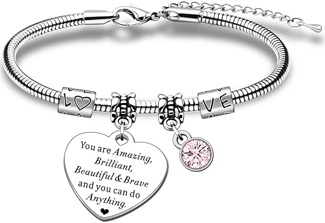 HULALA Teenage Girl Gifts Inspirational Charm Bracelets For Women Girls Daughter Sister Granddaughter Family Friends Birthday Christmas Graduation Jewellery Gift