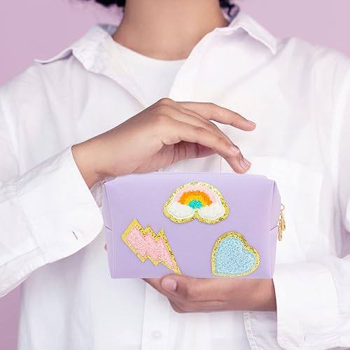 Miniatura 4 de dark swan Bolsa de maquillaje Preppy de piel sintética portátil impermeable para cosméticos, bolsa de maquillaje de viaje, organizador de accesorios