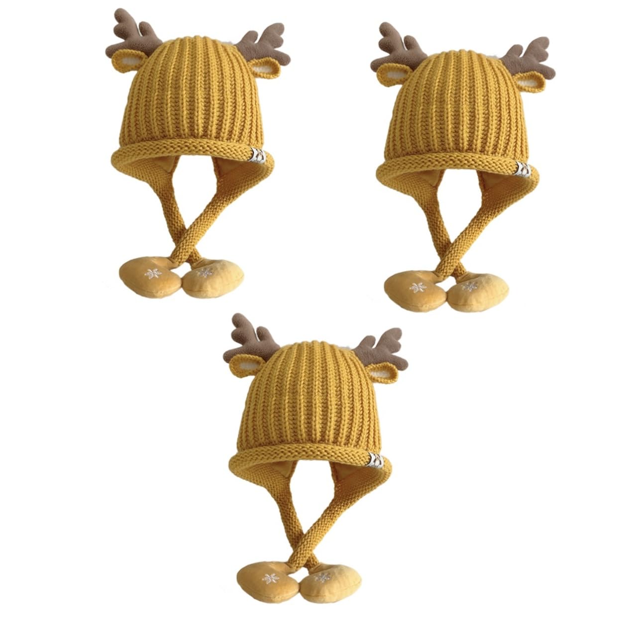 Bonnet tricoté de Noël pour enfants GALPADA lot de 3 pièces en acrylique chaud pour nouveau-né