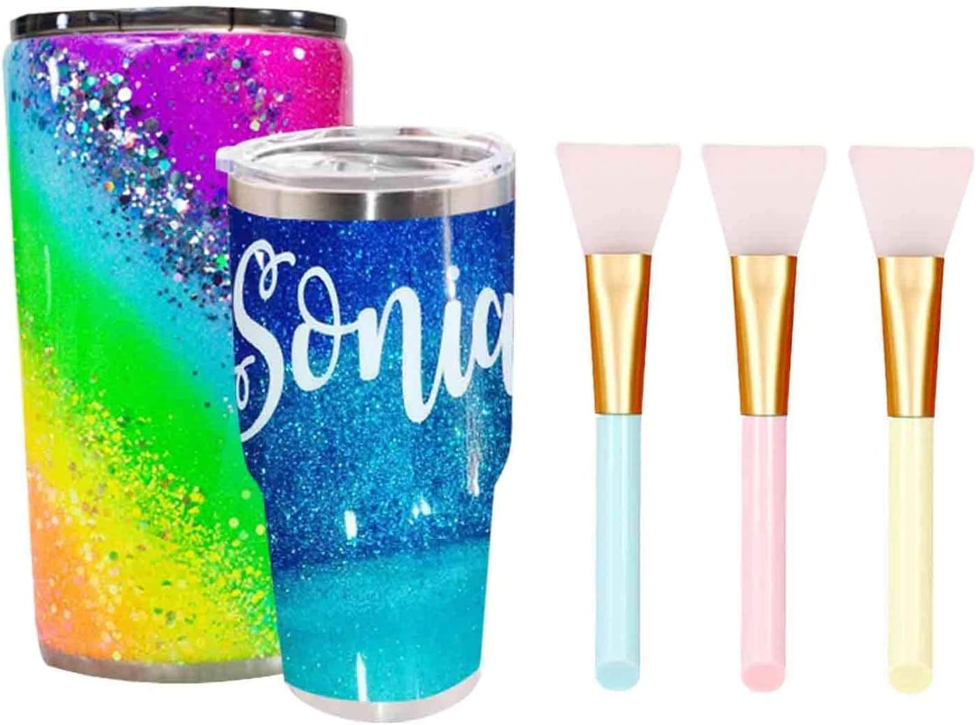 Bubble Buster Tool for Making Epoxy Glitter Tumblers Specially-Made Heat Gun for DIY Acrylic Resin Cups Tumblers to Remove Air Bubbles with 3Pcs Silicon Epoxy Brushes for Vinyl Crafts
