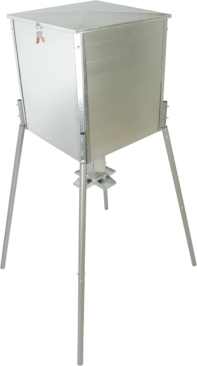 HECASA 450LB Capacity Big Game Gravity Deer Feeder Galvanized Steel Hunting w/o Foot Kit