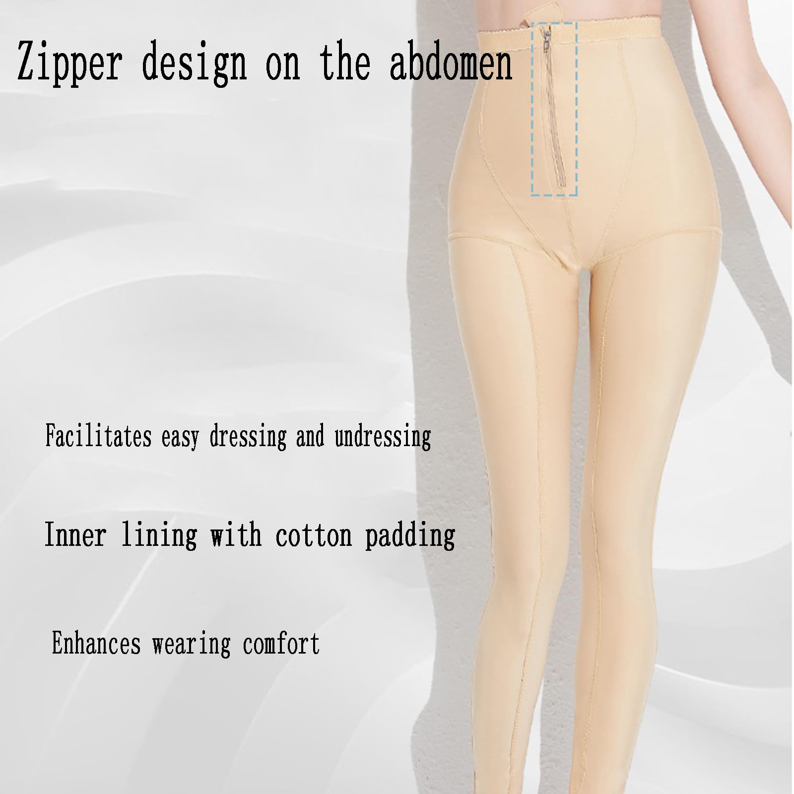 Shapewear Postopératoire, Fermeture à Glissière Abdominale, D'entrejambe De Levage Hanche