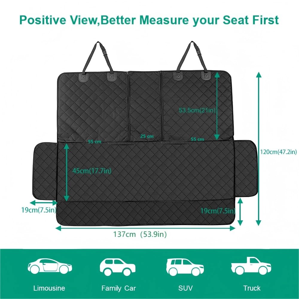 ANOSOSPECIAL Funda de Asiento Trasero para Perros Infantiles, Protector de Asiento Trasero de Piel Antiadherente para Mascotas, Modelo Universal Impermeable para SUV automotrices