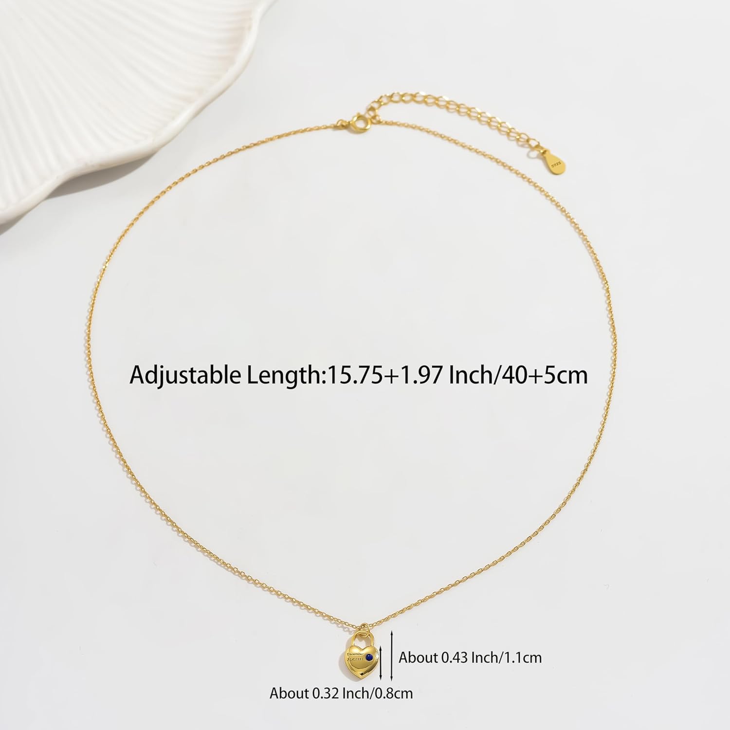 Heart Lock Necklace for Women 925 Sterling Silver 14K Gold Plated CZ Letter Pendant Necklace Couple Best Friend Friendship Necklace Jewelry Mothers Day Gifts