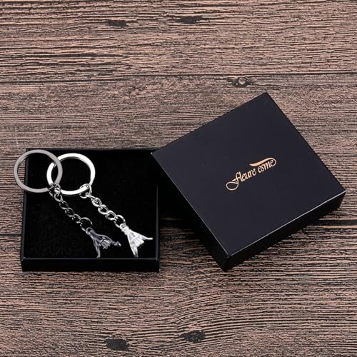 Image of Matching Keychains for Couples, Romantic Gifts for Boyfriend Girlfriend, Anniversary Valentine's Day Presents, Best Friends Keepsakes, Long Distance Relationship Tokens, Alloy Keychain 3cm