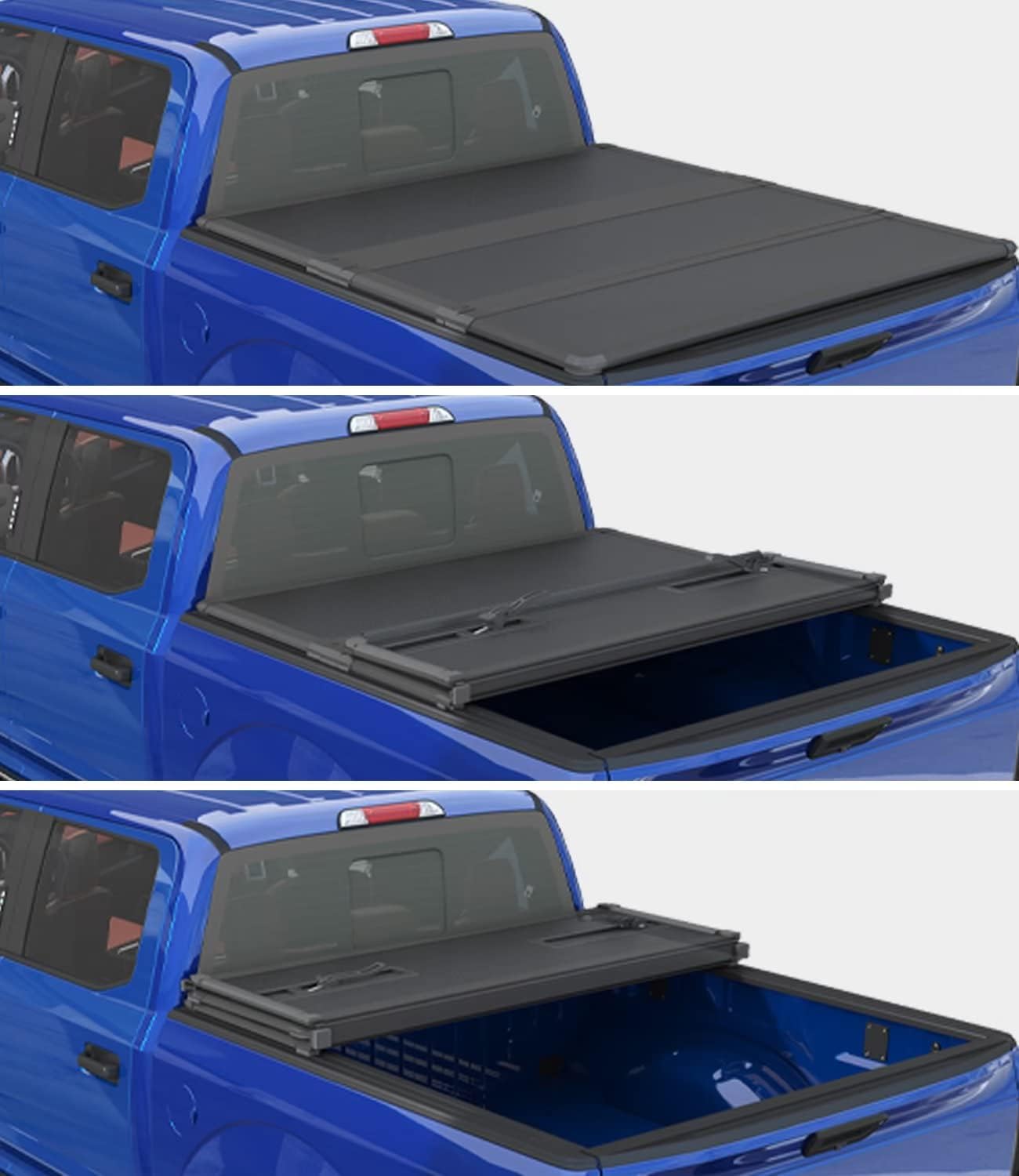 Kikito Professional FRP Hard Tri-Fold Truck Bed Tonneau Cover for 2017-2025 Titan w/o Titan Box 6.5ft (78.7") Bed |for Models with or Without The Utili-Track System|