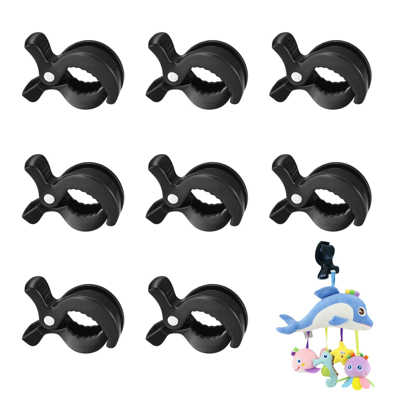Kinderwagen Klammer, 8 Stck Clip zur Befestigung von Spielzeug Klammern  Kinderwagen Universal fr Musselintuechern Decken Abdeckunge(Schwarz) :  Amazon.de: Baby