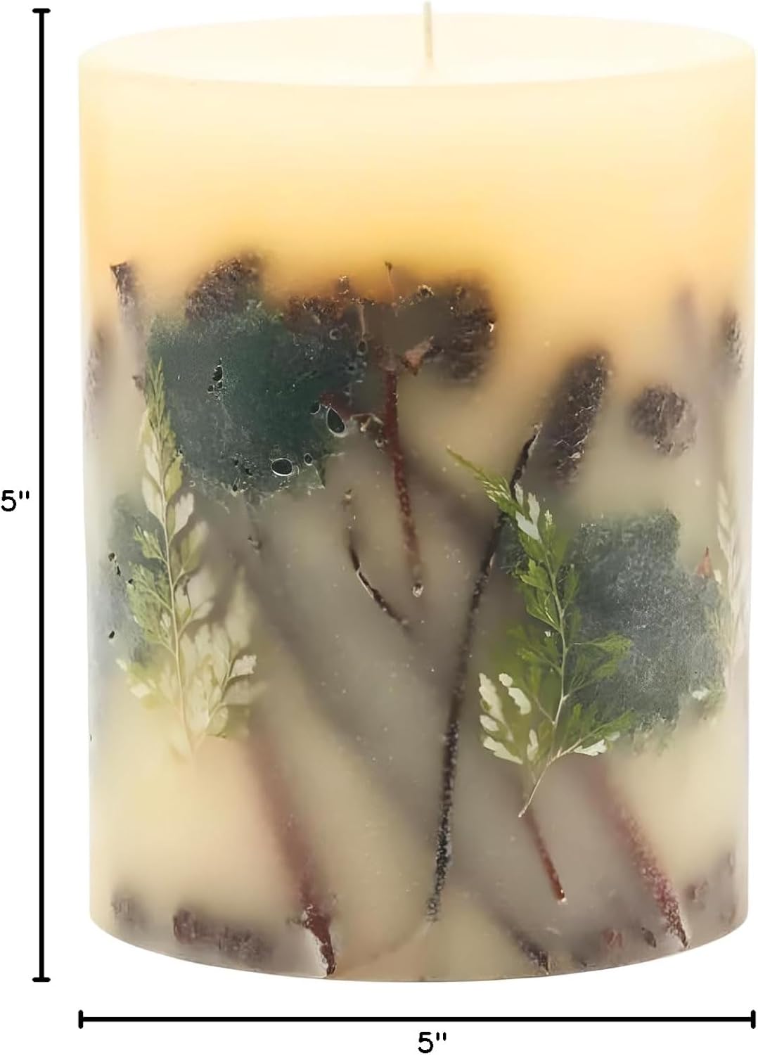 Rosy Rings Forest Round Botanical Candle 200 Hour Burn Time - Notes of Clary Sage, Creamy Sandal, White Musk Aromatherapy Candles, Woodsy Scent Aroma Luxury Candles, Long Lasting Candles Decor 6.5" H