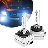 D1S Hid Headlight Bulbs 2PCS 35W Super Bright Bulbs&comma; D1S Headlight Bulb D3S HID Car Original Replacement Lights 12V High Beam Low Beam Xenon Bulbs with Metal Stents Base &lpar;D1S White&rpar;