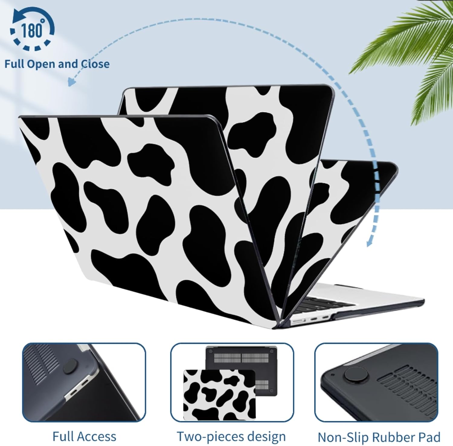 Thin Laptop Case Compatible with MacBook Pro 16 inch 2021-2025 Models M3 A2991 M2 A2780 M1 A2485 A3403 A3186, Elegant Hard Protective Case, Cow Print