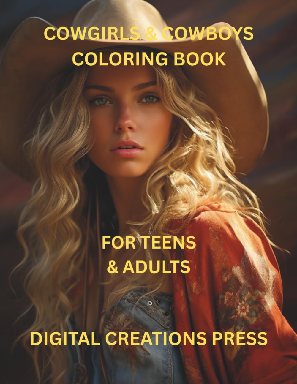COWGIRLS & COWBOYS COLORING BOOK For Teens & Adults