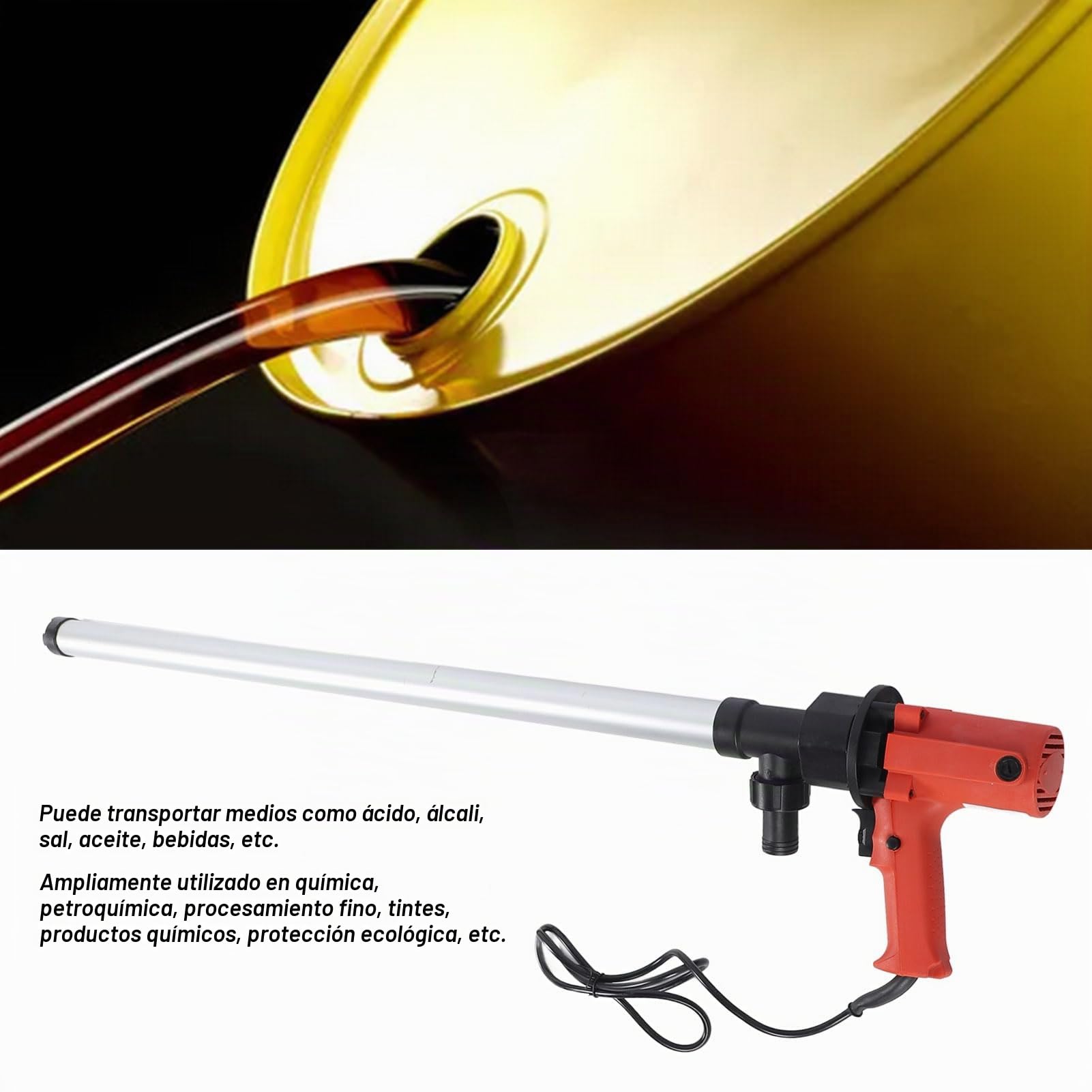 Bomba de Tambor Eléctrica Def Fluid - Bomba de Transferencia de Aceite Multifuncional de 8000 RPM 60-80 LPM, Bomba de Agua Eléctrica de Excelente Sellado para Barril Estándar