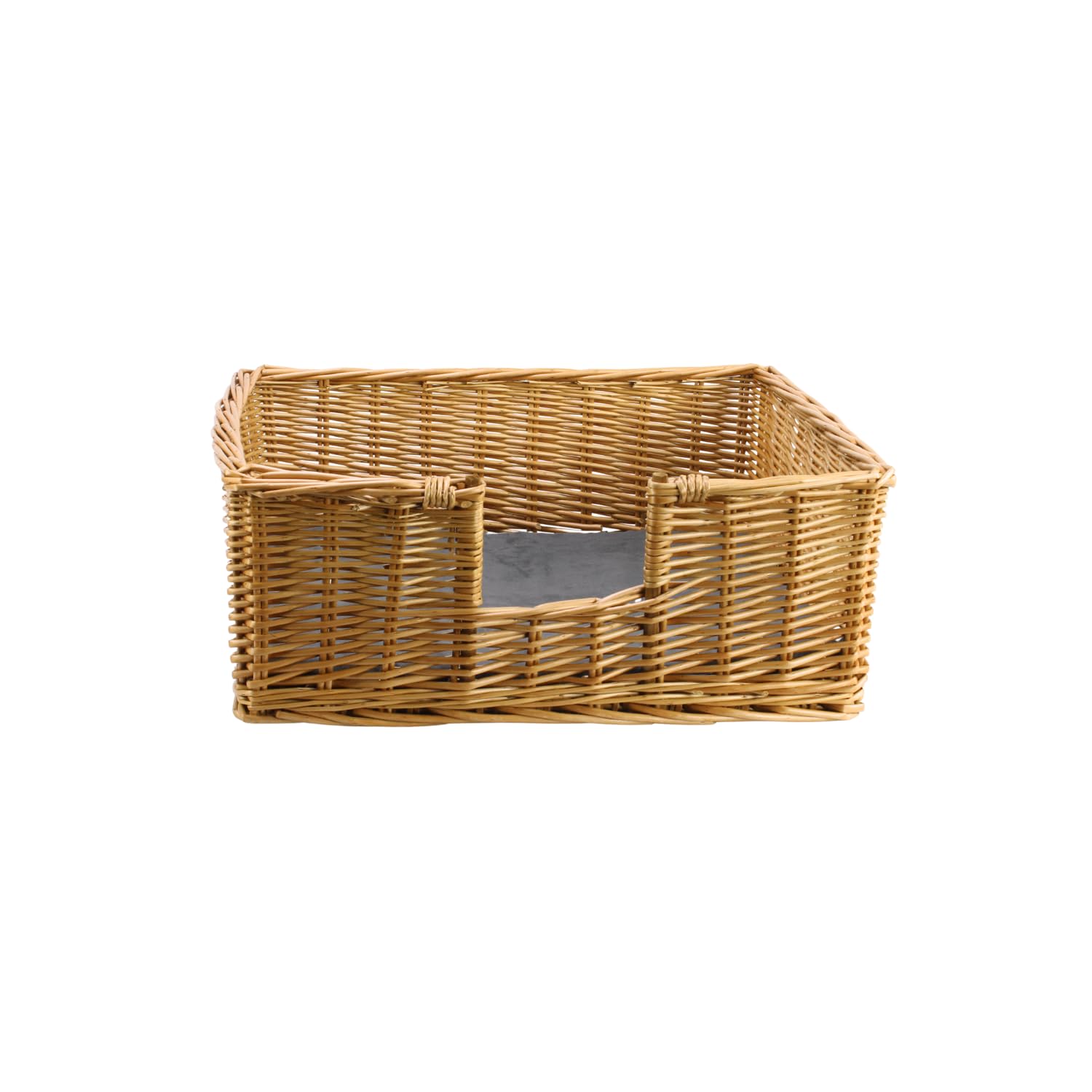 Gadsby Small Wicker Dog Bed with Cushion - Pet Basket for Dogs, Comfortable and Durable, Eco-Friendly Materials, Easy to Clean (Rectangular, 46 x 53 x 20 cm)