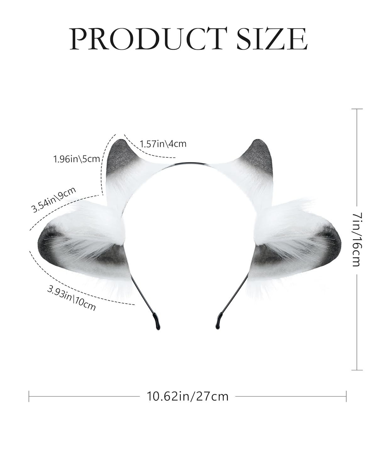 Adult Cosplay Furry Lamb Ears Headband Soft Animal Ear Hair Accessory for Halloween (Grey) - Image 6