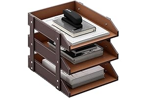 Thipoten 3-Tier Stackable Letter Tray Holder: Premium Masculine Desk Decor