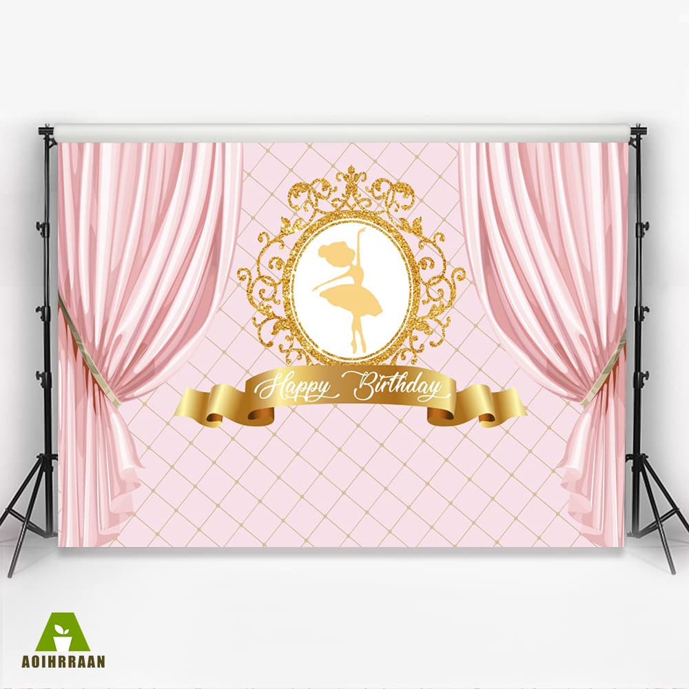 Yeele Ballett-Mädchen Hintergrund 2,3x2,3 M – Runder Fotohintergrund Mit Rosa Blumen Für Babyparty & Portrait