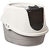 Amazon Basics No-Mess Hooded Enclosed Cat Litter Box with Odor Control and Swinging Door, Standard, 21" x 16" x 15", Multicolor