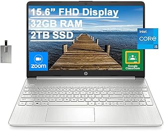 HP 2022 15.6 FHD Laptop Computer, 11th Gen Intel Core i5 1135G7(Beats Intel i7 1065G7), 32GB RAM | 2TB SSD | Free 32GB USB Business Card