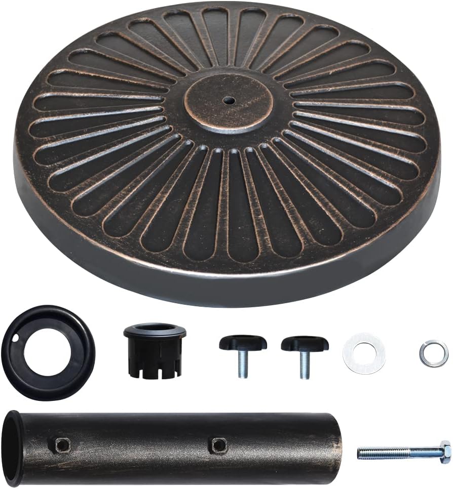 EliteShade USA Umbrella Base Stand Market Patio Outdoor Heavy Duty Umbrella Holder with Concave Radial Pattern,Bronze - Image 3