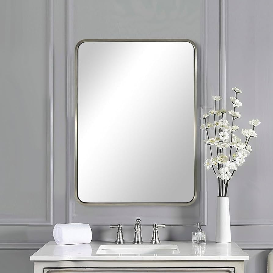 Amazon.com: ANDY STAR 22x30'' Brushed Nickel Bathroom Mirror