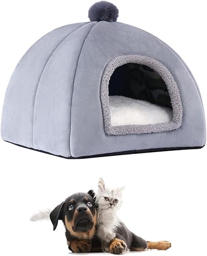 Miniatura 3 de Tienda de campaña cálida de invierno para perros y gatos, camas gruesas para gatos de interior, tienda de campaña para mascotas, recintos cálidos