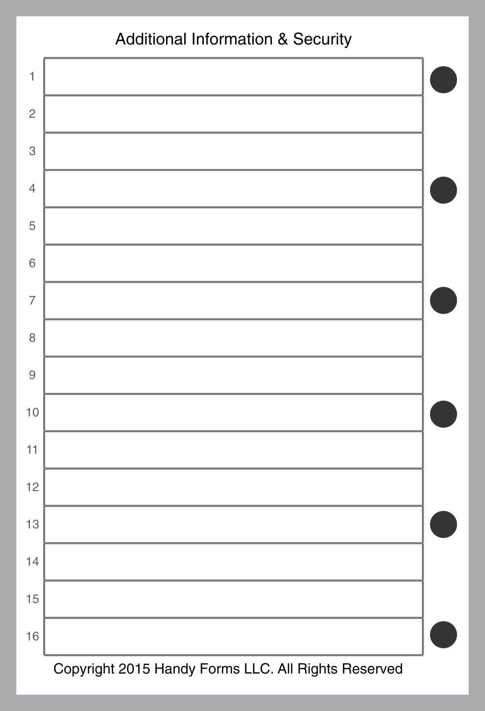 Pocket Login Password List. 25 Sheets, 3.25" x 4.75"