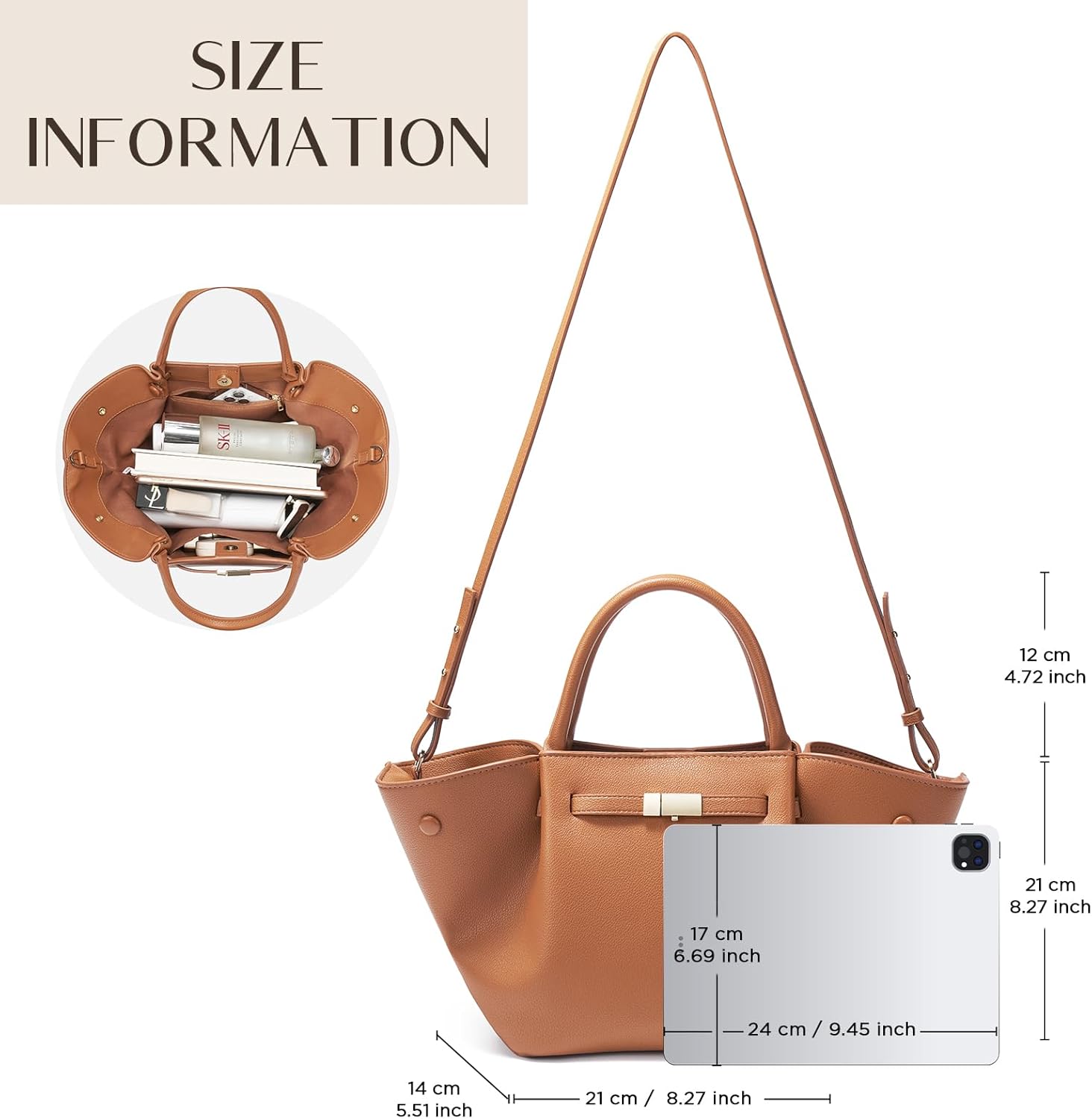 CHUNLI Vegan Leather Tote Bags Dressy Top Handle Purses and Handbags for Women Shoulder Bag with Large Capacity - Image 2